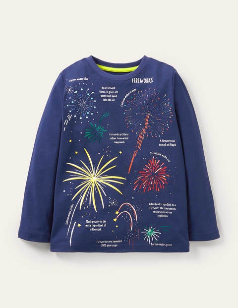 Glowing Magical T-shirt - College Navy Fireworks Glowing Magical T-shirt - College Navy Fireworks