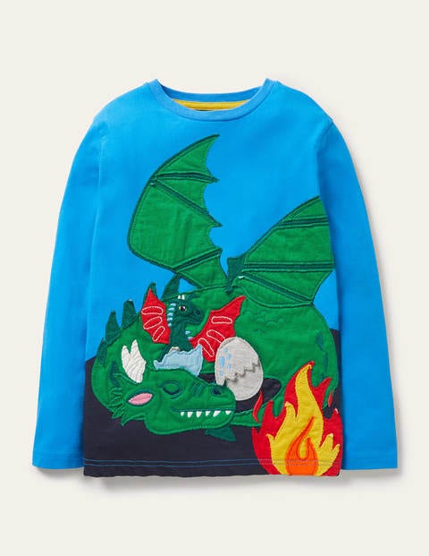 Lift-the-flap Medieval T-shirt - Moroccan Blue Dragon Lift-the-flap Medieval T-shirt - Moroccan Blue Dragon