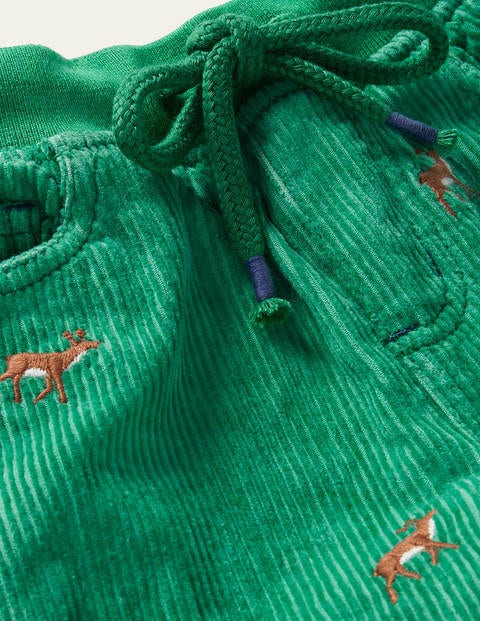 Cosy Lined Cord Trousers - Highland Green Stags Cosy Lined Cord Trousers - Highland Green Stags
