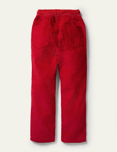 Cosy Lined Cord Trousers - Rockabilly Red