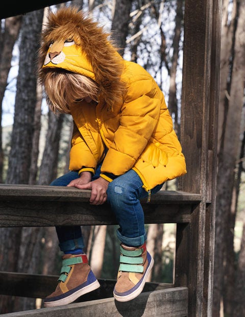 Fröhliche wattierte Löwenjacke - Honiggelb, Löwe Fröhliche wattierte Löwenjacke - Honiggelb, Löwe