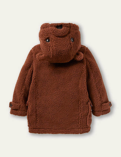 Borg Teddy Bear Duffle Coat - Natural Brown Borg Teddy Bear Duffle Coat - Natural Brown