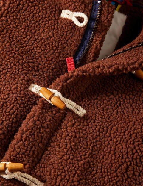 Borg Teddy Bear Duffle Coat - Natural Brown Borg Teddy Bear Duffle Coat - Natural Brown