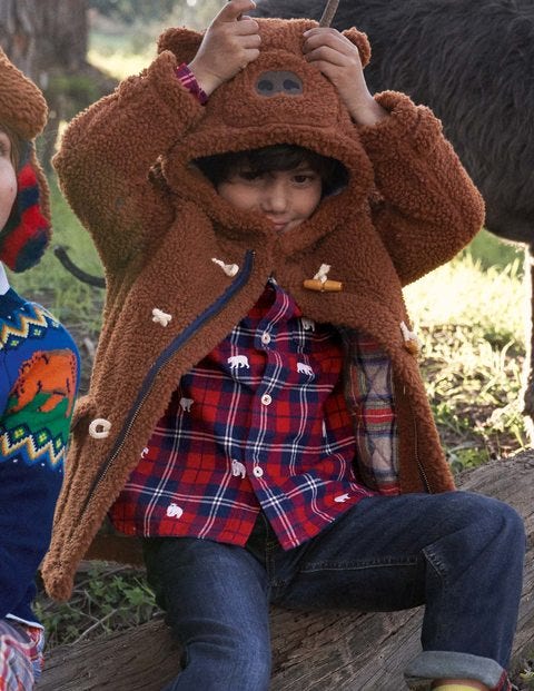 Teddybären-Dufflecoat aus Borg - Naturbraun Teddybären-Dufflecoat aus Borg - Naturbraun
