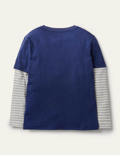 Winter Appliqué Animal T-shirt - Starboard Blue Giraffe Winter Appliqué Animal T-shirt - Starboard Blue Giraffe