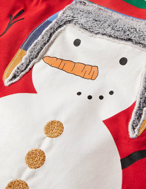 Festive Appliqué T-shirt - Rockabilly Red Snowman Festive Appliqué T-shirt - Rockabilly Red Snowman