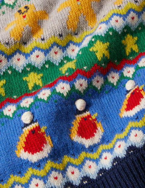 Festlicher Fair-Isle-Pullover mit Rundhalsausschnitt - Bunt, Fair-Isle-Muster/Schneemann Festlicher Fair-Isle-Pullover mit Rundhalsausschnitt - Bunt, Fair-Isle-Muster/Schneemann