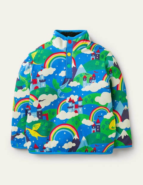 Wendbares Henley-Sweatshirt - Segelblau, Magisches Schloss Wendbares Henley-Sweatshirt - Segelblau, Magisches Schloss