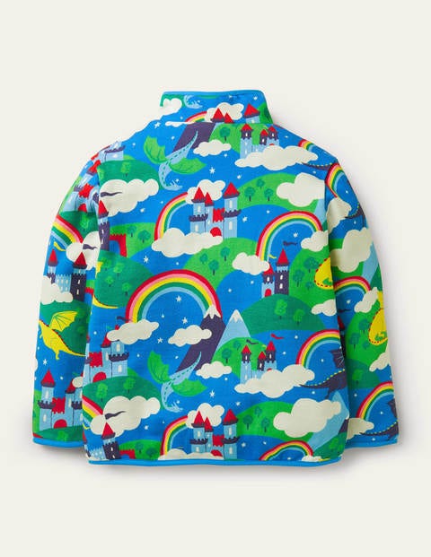 Wendbares Henley-Sweatshirt - Segelblau, Magisches Schloss Wendbares Henley-Sweatshirt - Segelblau, Magisches Schloss