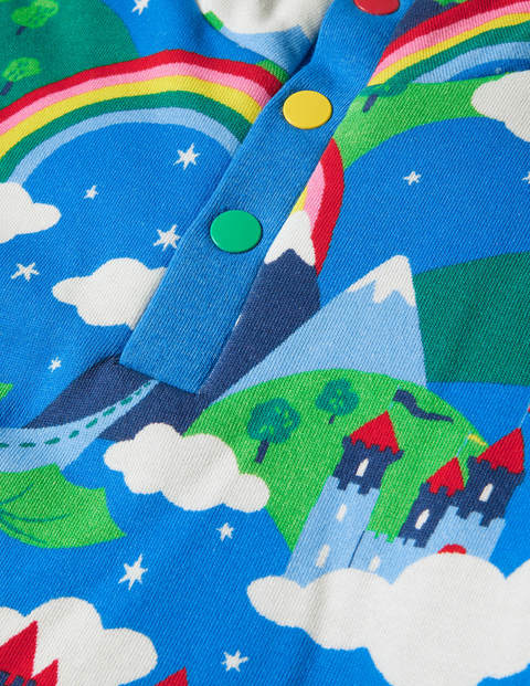 Wendbares Henley-Sweatshirt - Segelblau, Magisches Schloss Wendbares Henley-Sweatshirt - Segelblau, Magisches Schloss