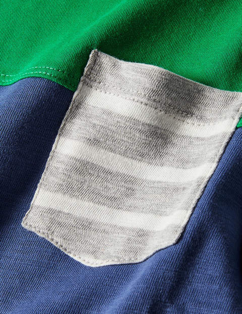 Colourblock Layered T-shirt - Highland Green/Blue Colourblock Layered T-shirt - Highland Green/Blue