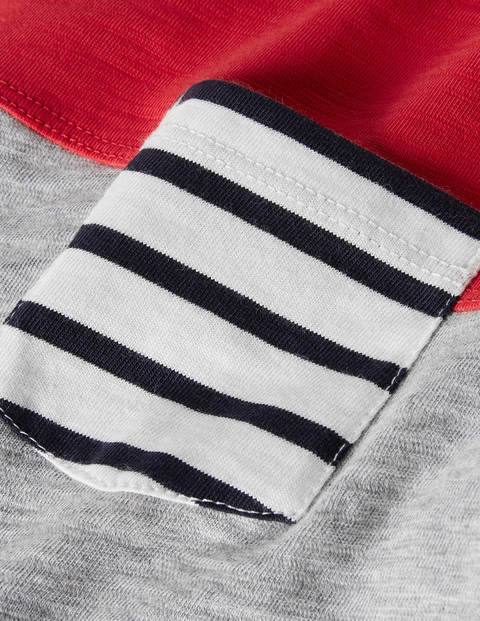Colourblock Layered T-shirt - Rockabilly Red/Grey Colourblock Layered T-shirt - Rockabilly Red/Grey