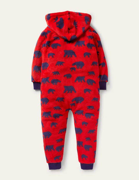 Cosy Fleece All-In-One - Rockabilly Red Bears Cosy Fleece All-In-One - Rockabilly Red Bears