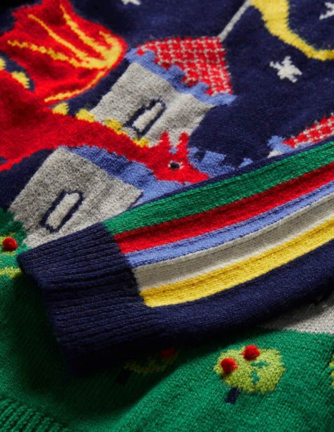 Graphic Dragon Crew Sweater - College Navy Rainbow Castle Graphic Dragon Crew Sweater - College Navy Rainbow Castle