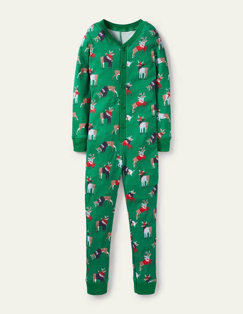 Cosy Sleep All-in-one - Forest Green Reindeer