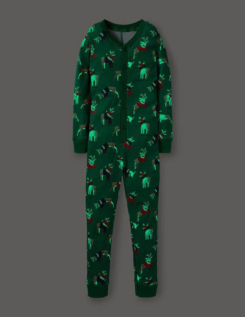 Cosy Sleep All-in-one - Forest Green Reindeer Cosy Sleep All-in-one - Forest Green Reindeer