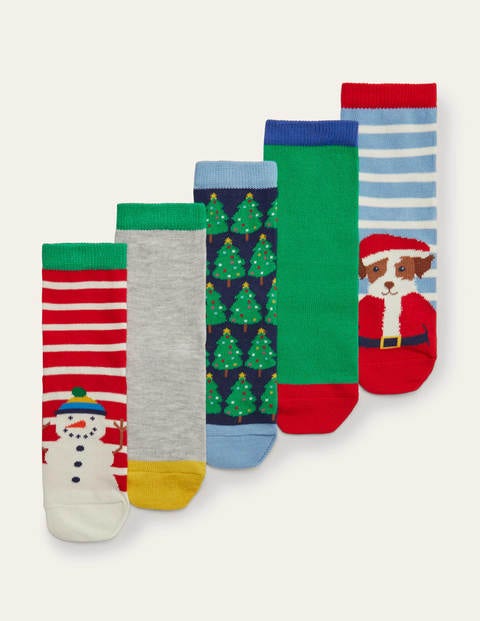Christmas Socks 5 Pack - Multi Festive
