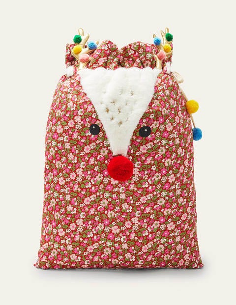 Christmas Gift Sack - Floral Reindeer Christmas Gift Sack - Floral Reindeer