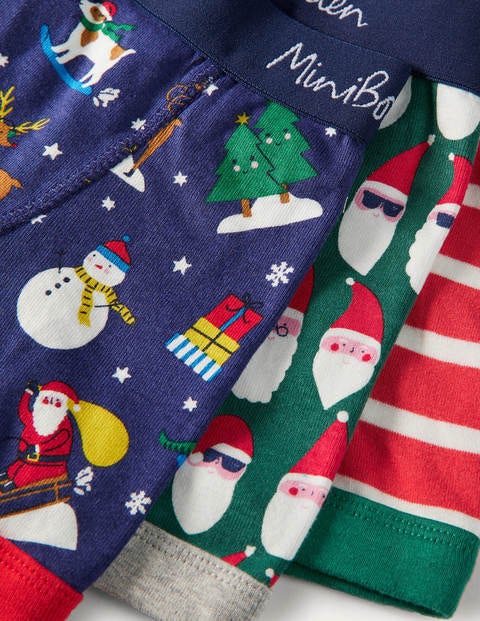 Christmas Boxers 3 Pack - Green Santa Christmas Boxers 3 Pack - Green Santa