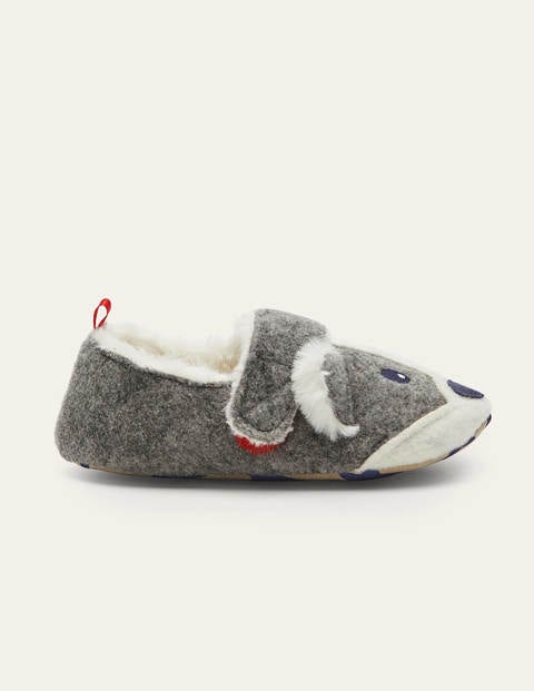 Felt Badger Slippers - Grey Marl