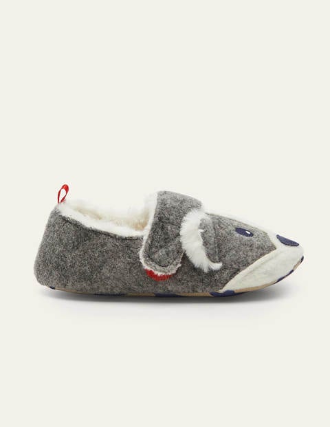 Felt Badger Slippers - Grey Marl Felt Badger Slippers - Grey Marl