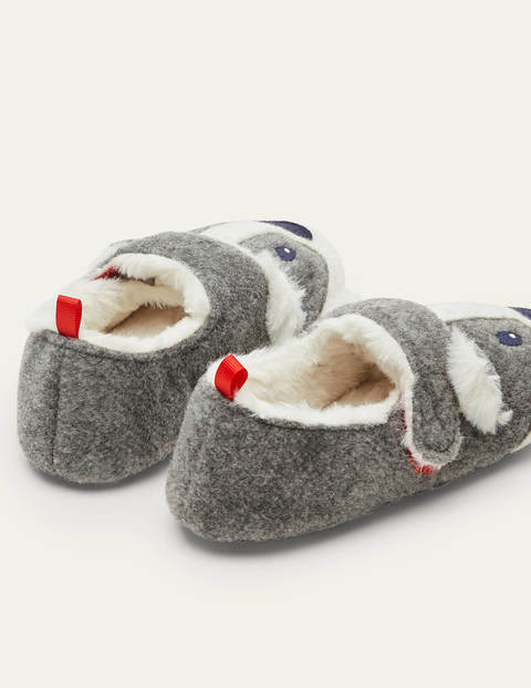 Felt Badger Slippers - Grey Marl Felt Badger Slippers - Grey Marl