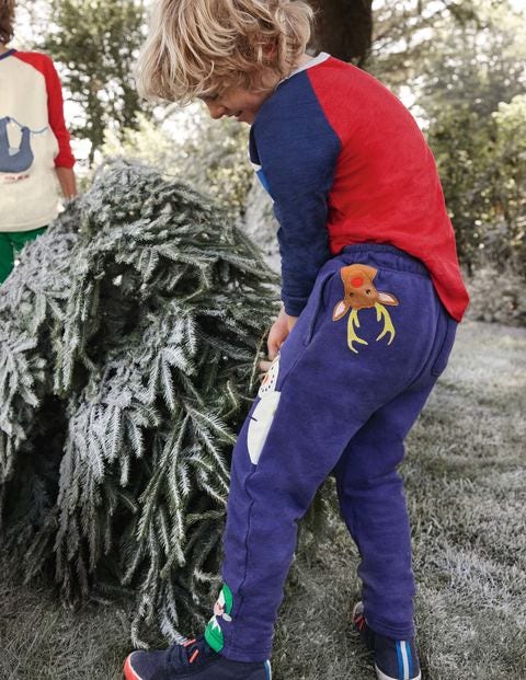 Jogginghose mit Applikation - Segelblau, Weihnachtsmotiv Jogginghose mit Applikation - Segelblau, Weihnachtsmotiv