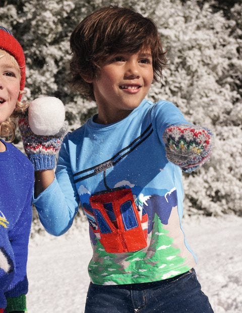 Lift-the-flap Arctic T-shirt - Surfboard Blue Ski Lift Lift-the-flap Arctic T-shirt - Surfboard Blue Ski Lift