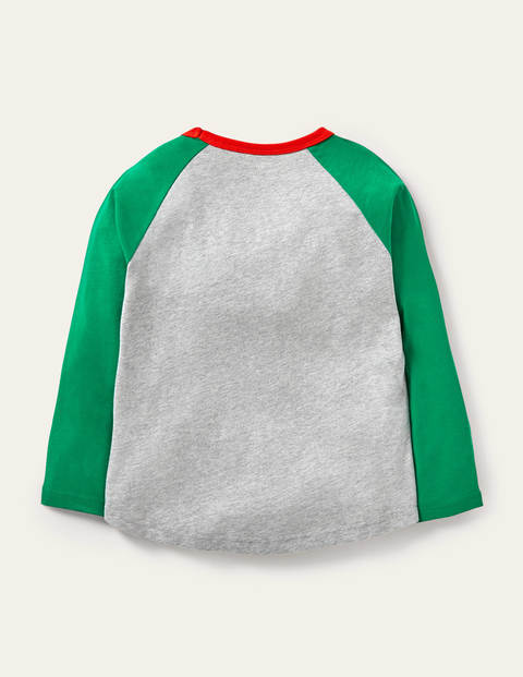 Festive Pun Raglan T-shirt - Grey Marl/Green Peas on Earth Festive Pun Raglan T-shirt - Grey Marl/Green Peas on Earth