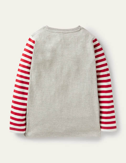 Festive Appliqué Tee - Grey Marl Santas Friends Festive Appliqué Tee - Grey Marl Santas Friends