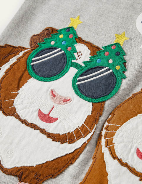 Festive Animal T-shirt - Grey Marl Guinea Pig Festive Animal T-shirt - Grey Marl Guinea Pig
