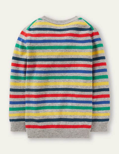 Cashmere Crew Sweater - Grey Marl/Rainbow