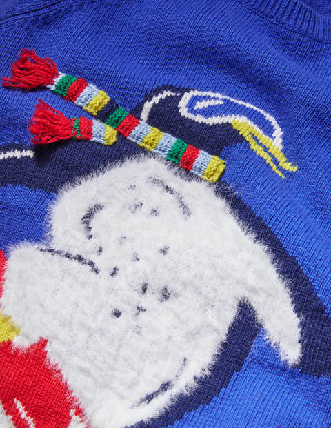 Festive Graphic Crew Sweater - Brillaint Blue Penguin Festive Graphic Crew Sweater - Brillaint Blue Penguin