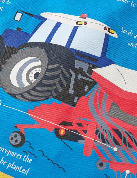 Educational Tractor T-shirt - Moroccan Blue Transport Educational Tractor T-shirt - Moroccan Blue Transport