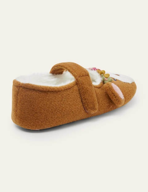 Mary Jane Slippers - Brown Guinea Pig