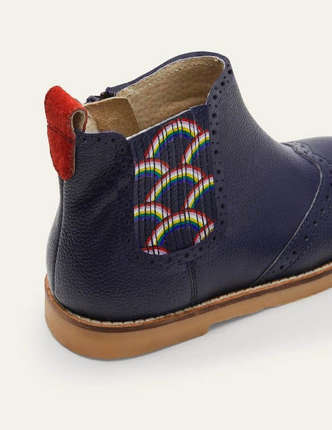 Chelsea-Boots aus Leder - Schuluniform-Navy Chelsea-Boots aus Leder - Schuluniform-Navy