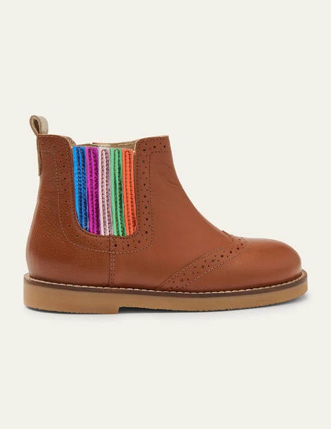 Leather Chelsea Boots - Tan Rainbow