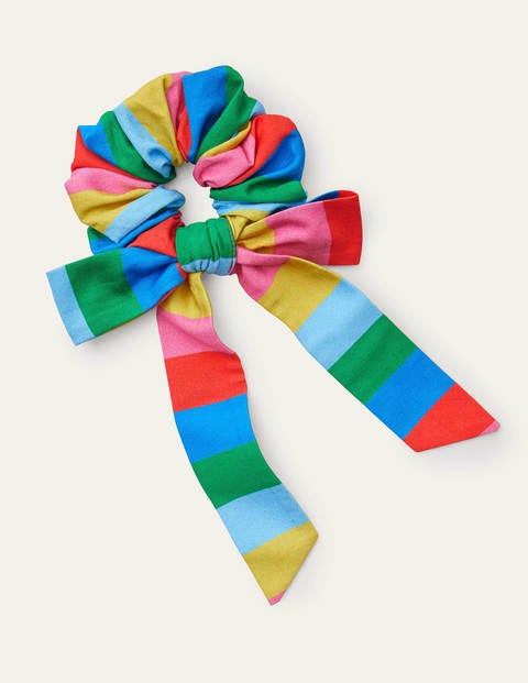 Scrunchie mit großer Schleife - Bunt, Gestreift Scrunchie mit großer Schleife - Bunt, Gestreift