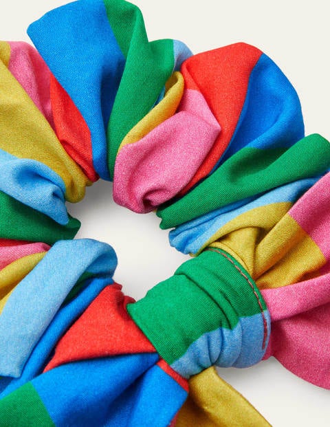 Scrunchie mit großer Schleife - Bunt, Gestreift Scrunchie mit großer Schleife - Bunt, Gestreift