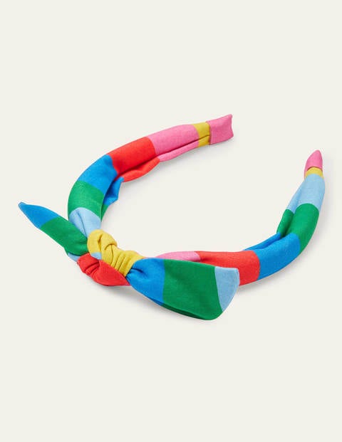 Fabric Bow Knotted Headband - Multi Stripe Fabric Bow Knotted Headband - Multi Stripe