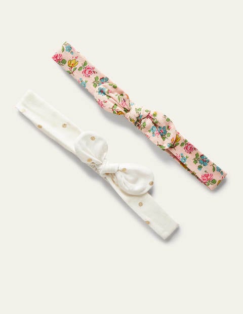 Bow Headband 2 Pack - Pink Floral/Gold Spot