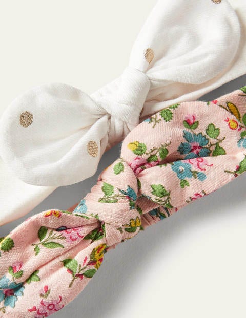 Bow Headband 2 Pack - Pink Floral/Gold Spot Bow Headband 2 Pack - Pink Floral/Gold Spot