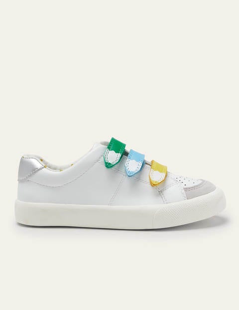 3 Strap Low Top Trainers - White Rainbow Pencil 3 Strap Low Top Trainers - White Rainbow Pencil