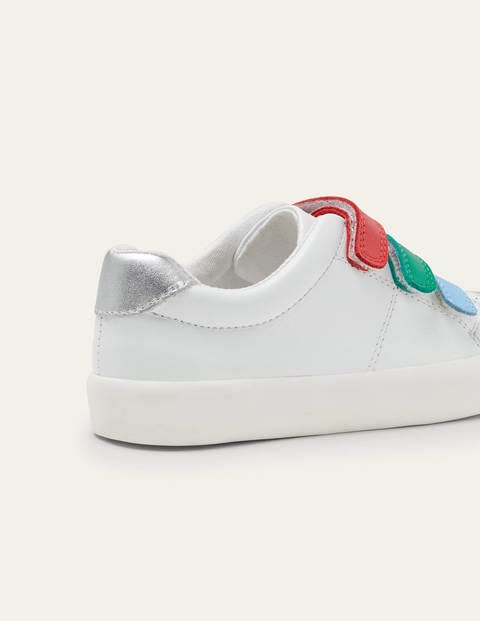 Niedrige Turnschuhe mit 3 Klettverschlüssen - Weiß, Regenbogen Niedrige Turnschuhe mit 3 Klettverschlüssen - Weiß, Regenbogen