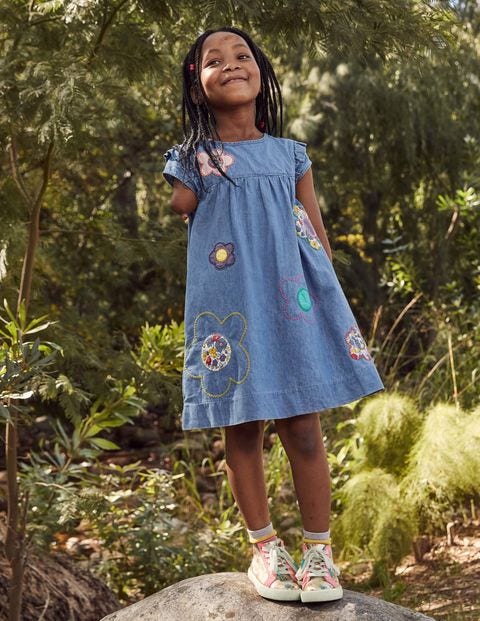 Easy Everyday Dress - Chambray Blue Flowers Easy Everyday Dress - Chambray Blue Flowers