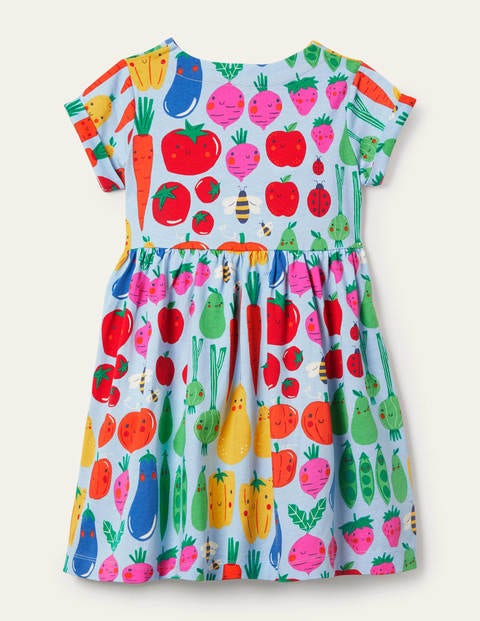 Fun Jersey Dress - Winter Blue Garden Gang Fun Jersey Dress - Winter Blue Garden Gang
