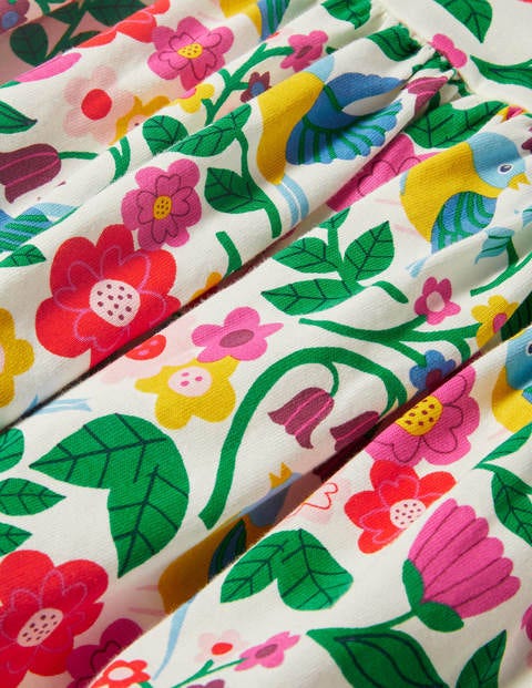 Fun Jersey Dress - Multi Garden Birds Fun Jersey Dress - Multi Garden Birds