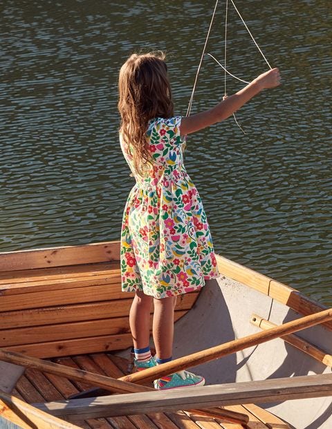 Fun Jersey Dress - Multi Garden Birds Fun Jersey Dress - Multi Garden Birds