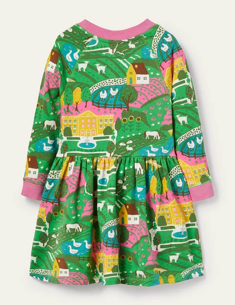 Jersey Sweatshirt Dress - Multi Country House Jersey Sweatshirt Dress - Multi Country House