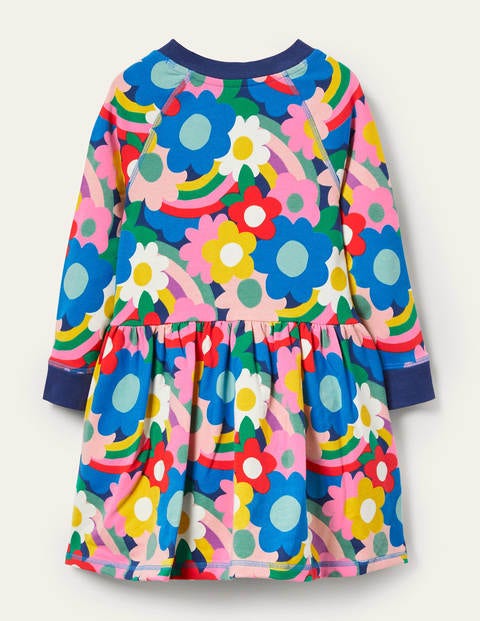 Jersey Sweatshirt Dress - Multi Happy Flower Jersey Sweatshirt Dress - Multi Happy Flower